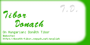 tibor donath business card